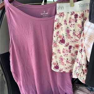 Tommy John second skin Mauve Ribbed Tank Top & sleep shorts set
